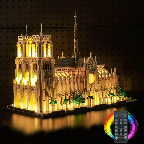 LED Lighting Compatible with Lego Architecture Notre-Dame de Paris 21061, Compatible with Lego Notre Dame Cathedral, No Bricks Included (RC Version Light)