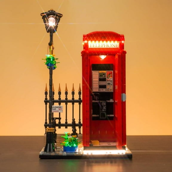 LED Lighting Compatible with Lego Red London Telephone Box 21347, Creative Lights, No Model Included