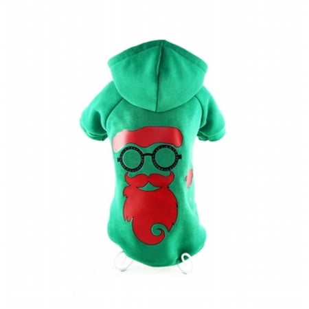 LED Lighting Cool Santa Shades Hooded Sweater Pet Costume, Medium