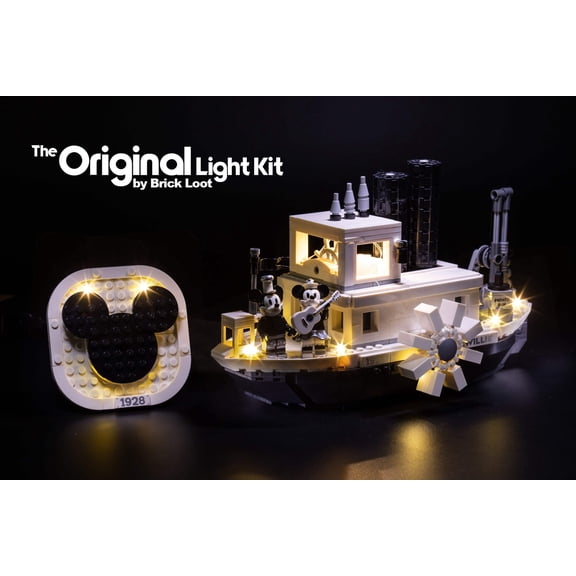Brick Loot LED Light Kit for LEGO Disney Steamboat Willie Set 21317 - LEGO Set NOT Included