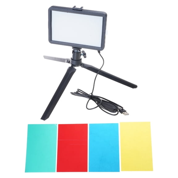 LED Lighting Set 2700-6000K Dimmable USB Photo Lights Optional Small Tripods With 4pcs Colored 6/8inch