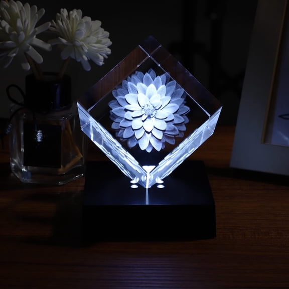 LED Lights Base for Crystal 3D Glass Art, Plactic Pedestal Color Show Stand for Crystal Awards, Trophies, Statues, Figurines,USB Powered LED Display Base Stand (White)