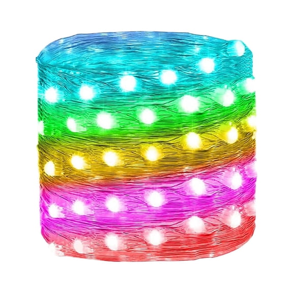 LED Lights for Bedroom - Solar Clip Smart Light String with Remote Control, 10 Meters 100 LED Strip Lights with App and Music Sync for Indoor and Outdoor