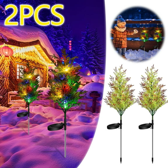 LED Lights Christmas Decoration Solar Tree Lights Solar Christmas LED Colorful Tree Lights 2pcs