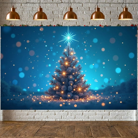 LED Lights Christmas Tree Snowy Landscape Festive Decor Holiday Season Celebration for Christmas Party Winter Decoration Indoor