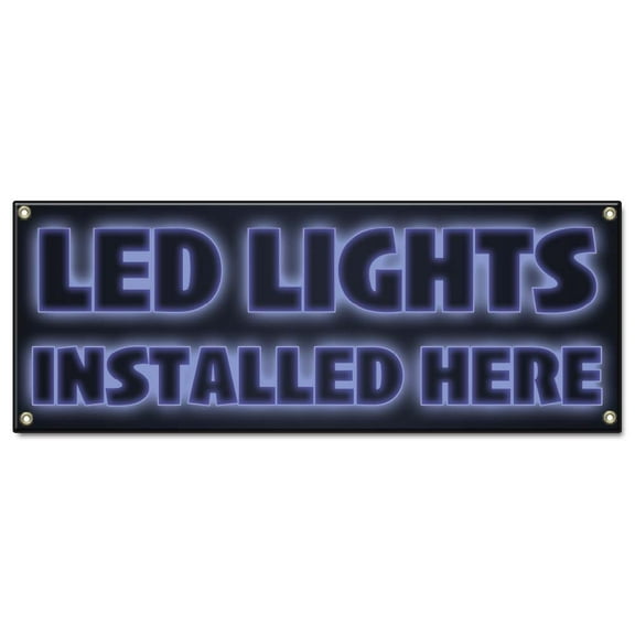 LED Lights Installed Here | 24" X 72" Banner | Heavy Duty 13oz. Outdoor Vinyl Single Sided With Grommets | Made in The USA