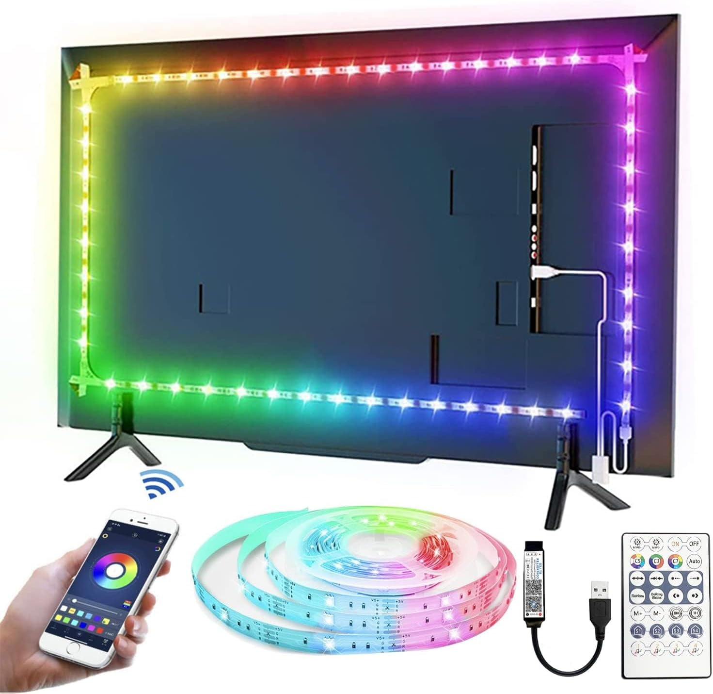 LED Lights for TV Led Backlight, 16.4ft RGB Led Strip Lights for TV