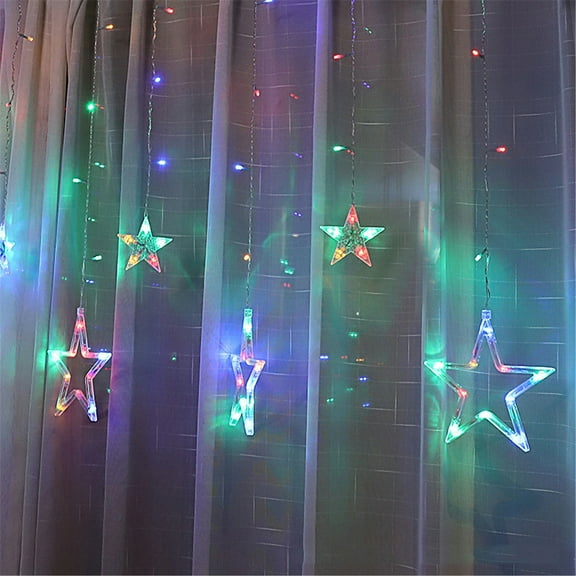 LED Lights ZKCCNUK Christmas Star LED Bulb String Light Decoration Curtain Light Wedding Neon String Light Strip Decor for Room Bedroom Outdoor on Clearance