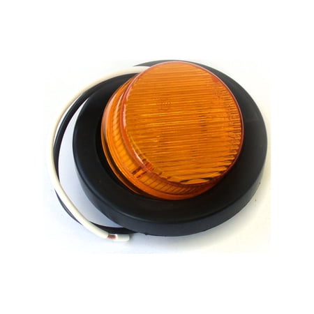 LED Lights for Truck and Trailer 2in Round Amber w/Grommet