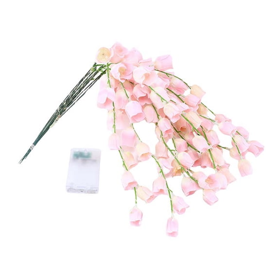 LED Lily of The Valley Bouquet Bendable Battery Operated Warm Light Bedroom Table Night Decor Lamp