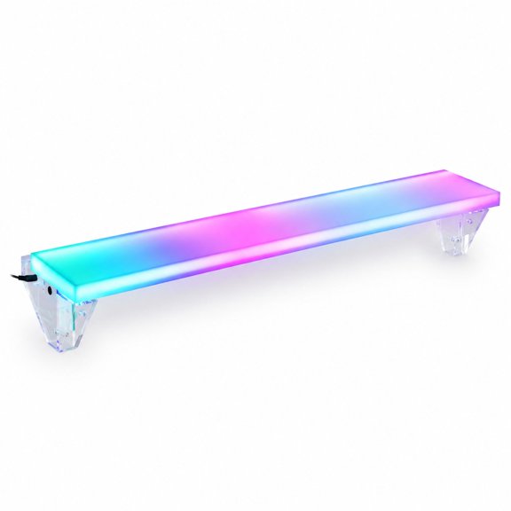 LED Liquor Bottle Display Shelf, 40 Inch Acrylic Floating Bar Shelf with Remote and App Control, Music Sync, Wall Mounted or Countertop