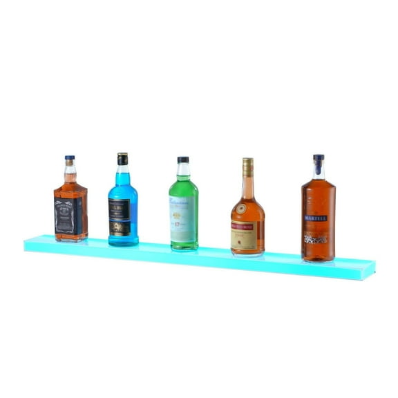 LED Liquor Shelf Wall Mounted, 40 Inch Lighted Bottle Display, Multicolor Bar Shelf with Remote & App Control