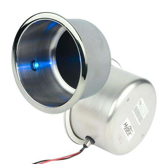 LED Lit Flat Bottom Stainless Steel Drink Holder - Two Pack