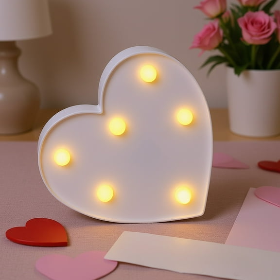 LED Little Love Heart Lights Small Led Marquee Letters Decor - Small Led Marquee Letters, Battery Powered Alphabet Sign Light for Night Lights, Weddings, Birthdays, Holiday Lights or Home Decoration