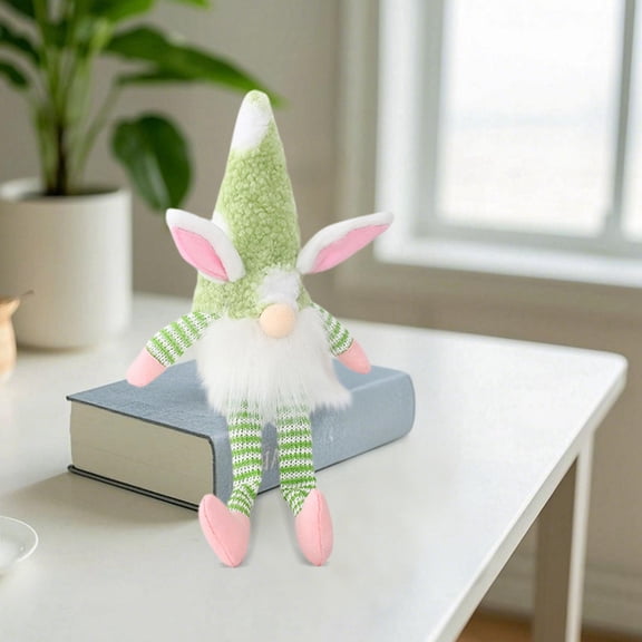 LED Long - Legged Bunny Gnome No - Face Doll - Easter Decoration Figurine for Window Display, with Soft LED Lights
