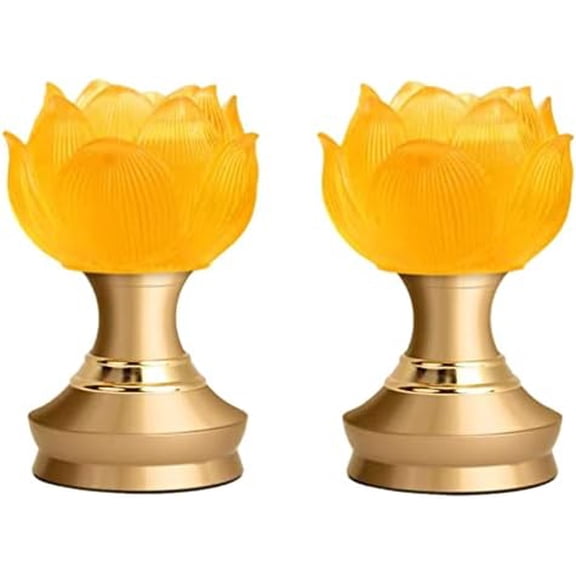 LED Lotus Buddhist Light Buddha Lotus Lamp 2 in 1 Battery- Operated Buddhist Worship Prayer Faith Modern Simple Style Lamp 2pcs$$Home Decor, Kitchen, & Other