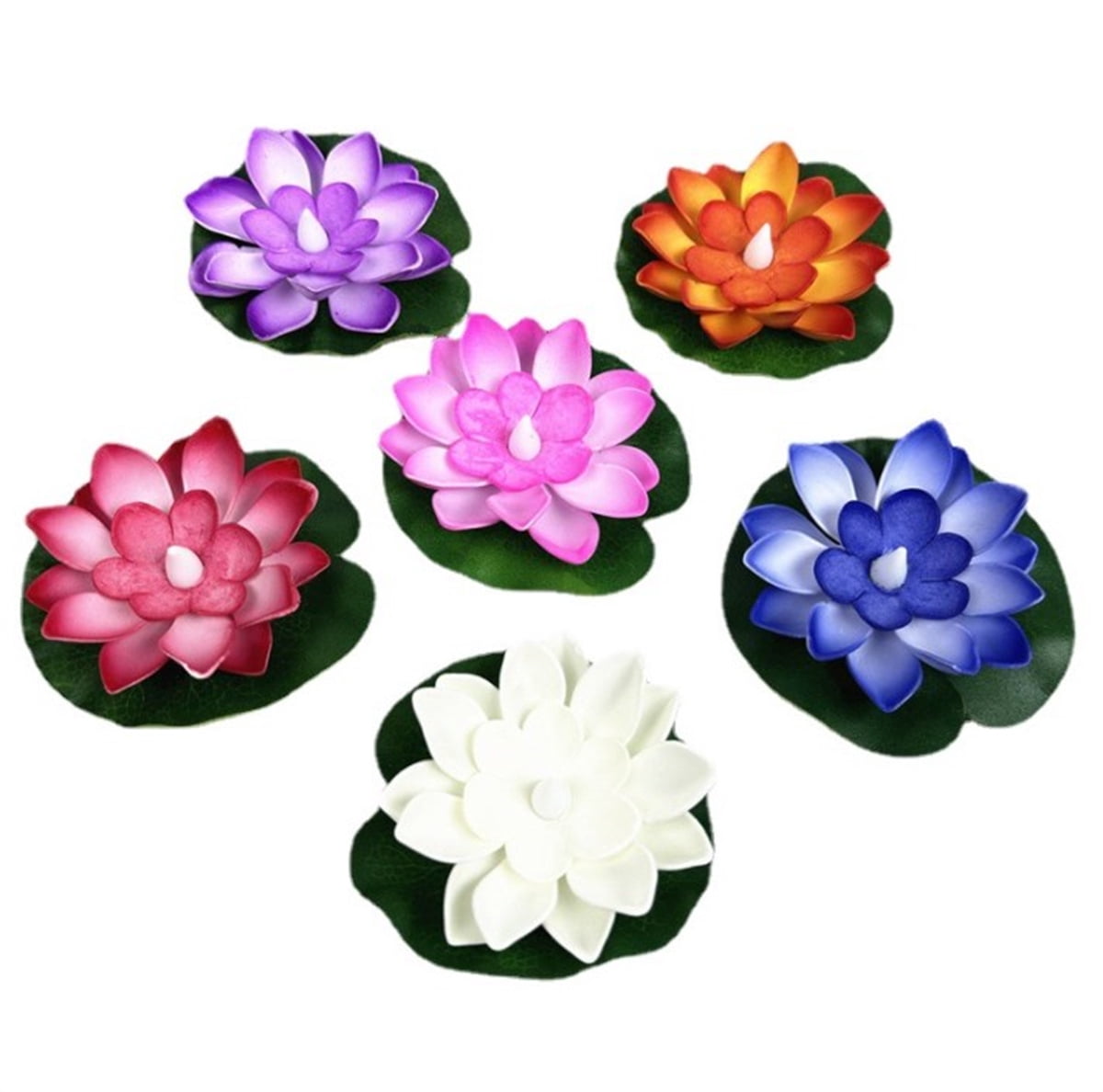 LED Lotus Sensor Light 6 Pcs,Floating Induction Lotus Lamp,Multicolor ...