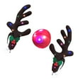 thumbnail image 1 of LED Luminous Antlers Car Decor with Red Nose, 5-Point Reindeer Antler Hood Ornament for Seasonal Car Decor, Easy Install Vehicle Accessory for Festive Ambiance(Brown), 1 of 1