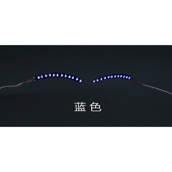 LED Luminous Eyelash Lamp with Flashing Fake Eyelash Night Lights, False Eyelashes Non Grafting (1 Pair Blue)