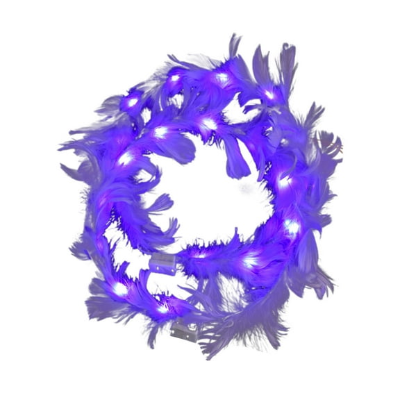 LED Luminous Feather Headdress Garland for Party and Hair Decoration