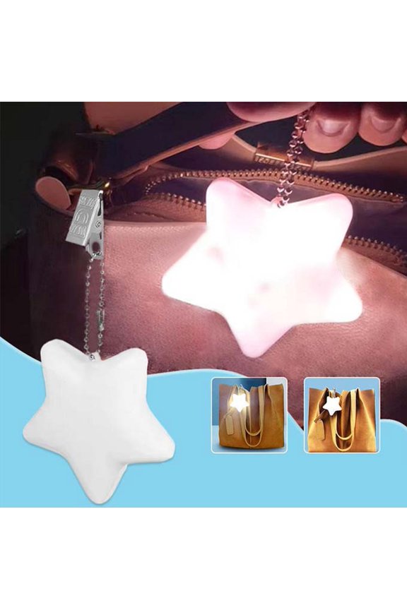 LED Luminous Fivepointed Star Key Chain Touch-Sensing Pendant Keyring Bag