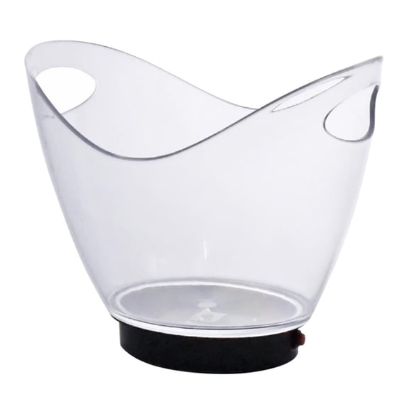 LED Luminous Ice Bucket Whisky Barrel for ClubParty ~2L , White, 18.9x16x16.2CM