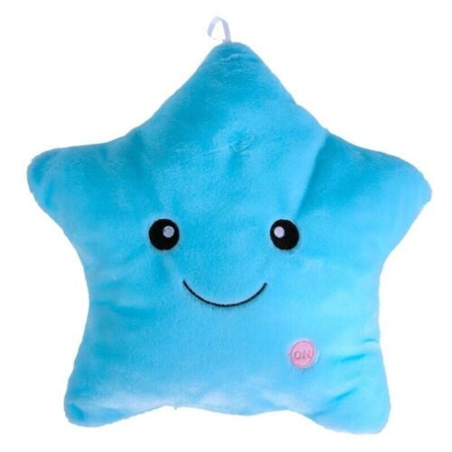 LED Luminous Light Up Pillow Smile Star Throw Pillows Glow Plush Waist Cushion
