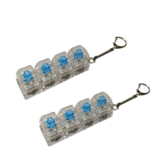 LED Luminous Stress Relief Keychain, Keyboard-shaped Four-in-One Button Decompression Toy, Pressable, Sliding, and Rotatable, Anxiety Relief Gadget for Adults and Children, Creative Gift