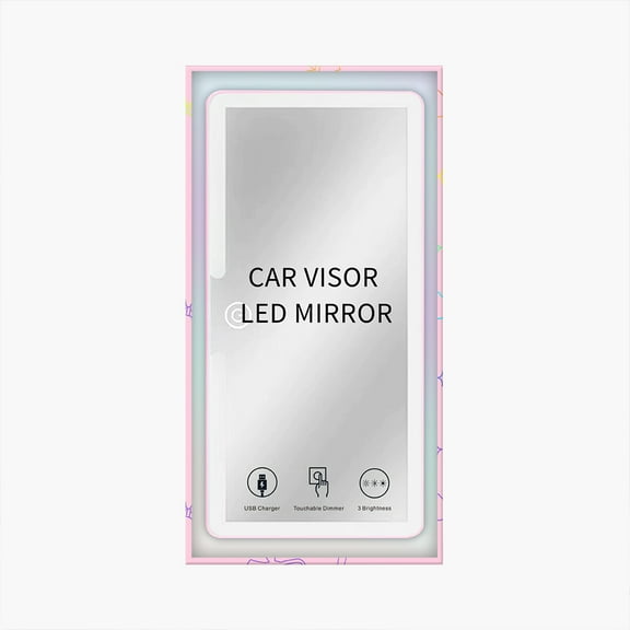 Rechargeable LED Car Visor Vanity Mirror Car Makeup Mirror, 1 Count