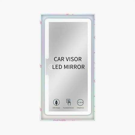 Rechargeable LED Car Visor Vanity Mirror, 1 Count