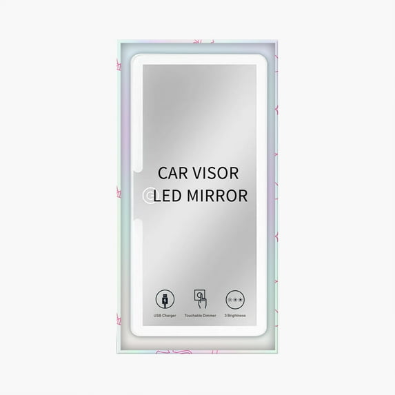 Rechargeable LED Car Visor Vanity Mirror, 1 Count