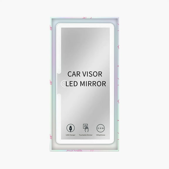 Rechargeable LED Car Visor Vanity Mirror, 1 Count