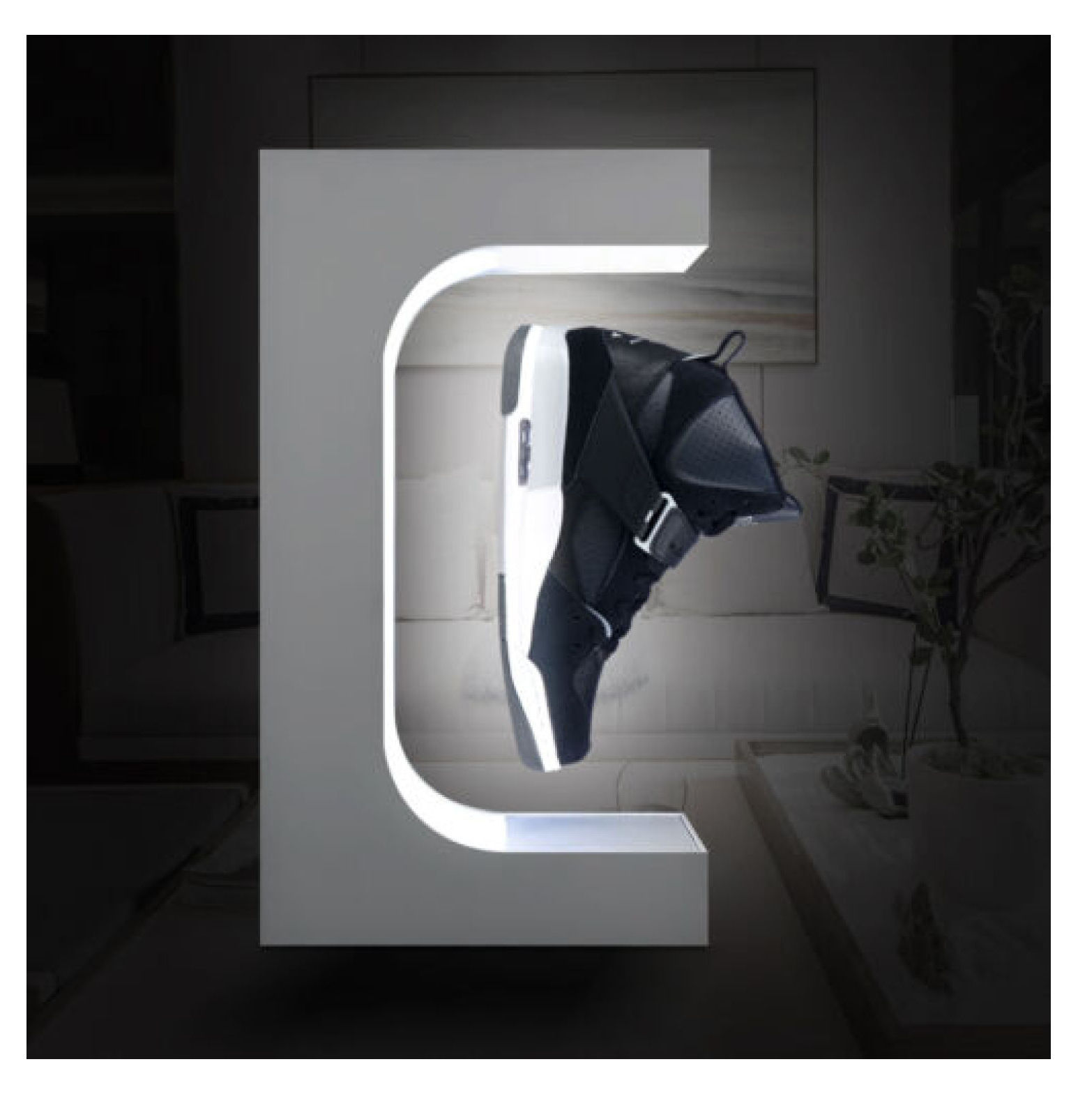 LED Floating Shoe Levitation Stand Holder Rotating Sneaker