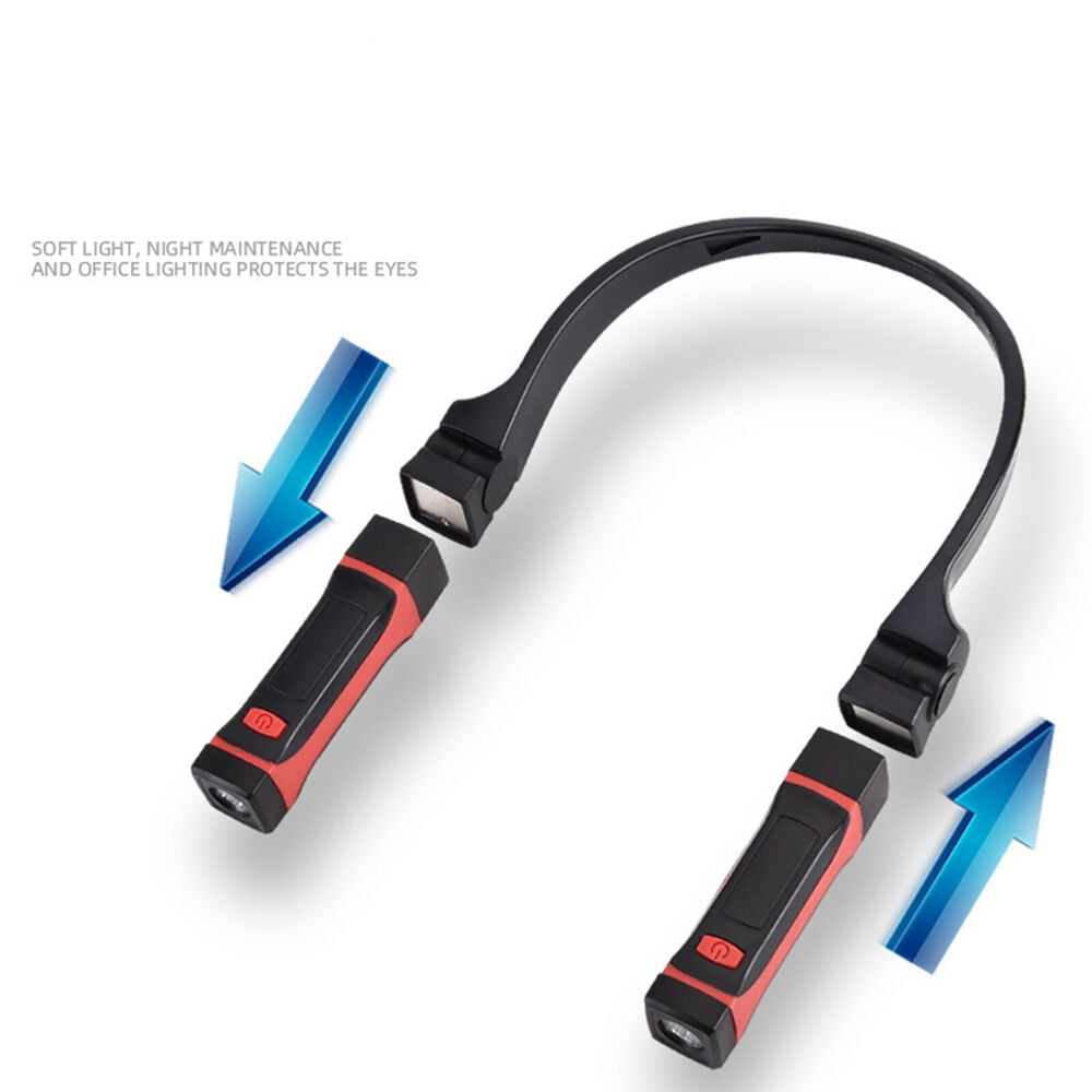Portable LED Hanging Neck Reading Lamp | USB Rechargeable Bendable Hands Free Light Adjustable Brightness 3 Color Modes 1000mah Battery Flexible Wearab