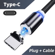 LED Magnetic USB Cable Fast Charging Magnet Micro USB Type C Cable Sync Data Cable Compatible with IPhone Samsung HuaWei Xiaomi