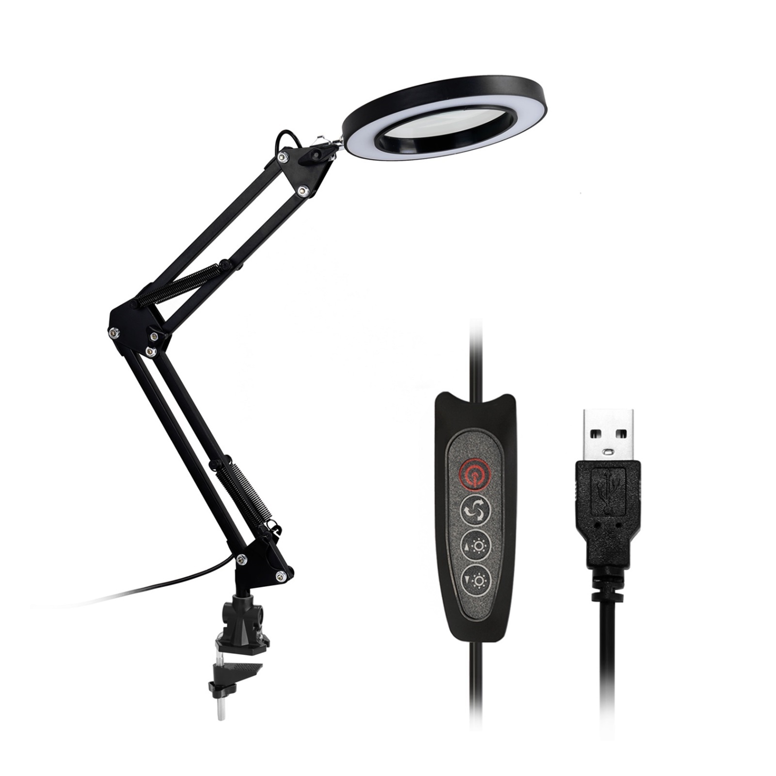 LED Magnifying Glass Foldable 5/8X Illuminated Magnifier ,Widely