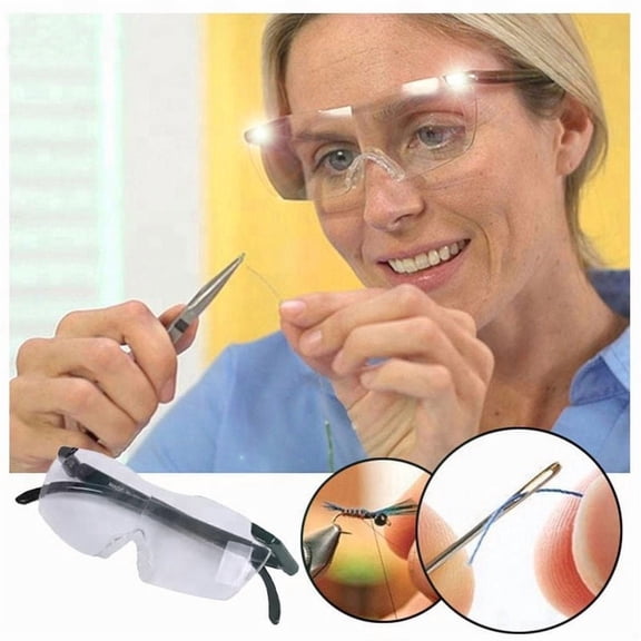 LED Magnifying Glasses - 1.6X Magnification, USB Rechargeable, Lightweight for Reading & Crafts