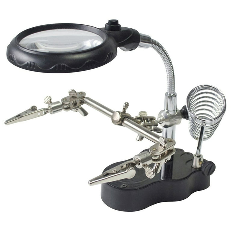 Amtech S2885 Helping Hand Magnifier Set and Soldering Stand with LED