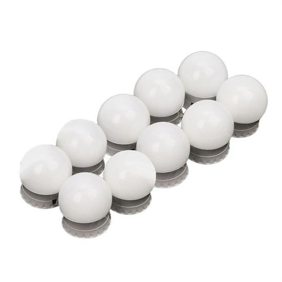 LED Make Up Light 10 Bulb Mirror Lights Suction Cup Installation Dressing Table Battery Powered for Bathroom, Makeup Dressing