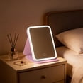 thumbnail image 1 of LED Makeup Mirror with Light, Folding Portable Vanity Mirror, Smart Touch Dimming, HD Anti-Blue Light, USB Rechargeable for Home Dorm Travel (1 Count), 1 of 6