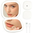 LED Makeup Mirror Portable 3.5" Rechargeable, 1X/10X Magnification, 3