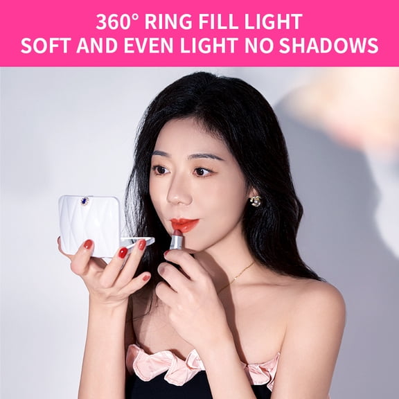 LED Makeup Mirror with Three Light Modes and Stepless Dimming USB Rechargeable Portable Beauty Mirror for Grooming and Skincare