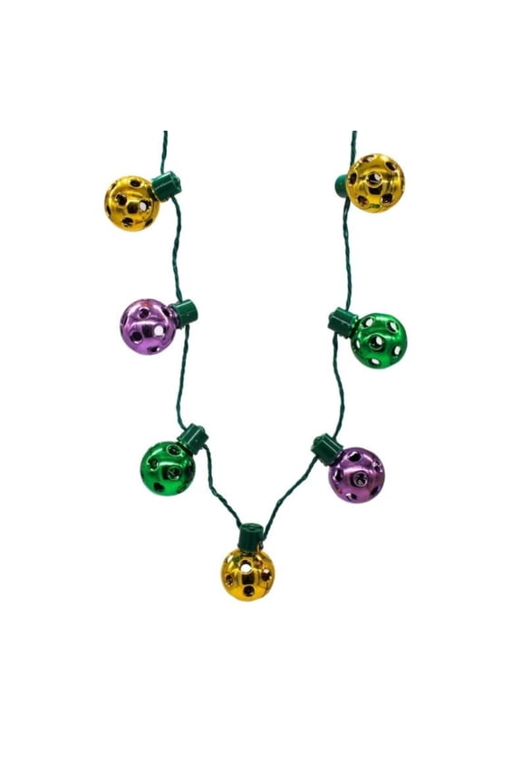 LED Mardi Gras Disco Ball Necklace with 9 Balls (Each)