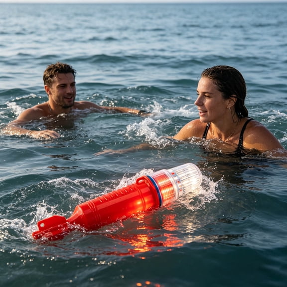 LED Marine Emergency Signal Light, Waterproof Boat Flare With Auto-On Sensor, 3-Mode Red Safety Beacon For Boats & Kayaks, 10.6" Tall