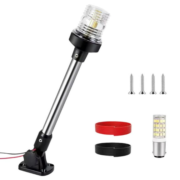 LED Marine Navigation Light with Enhanced Brightness, 360° Coverage, USCG Compliance, IP67 Waterproof Rating for Boats