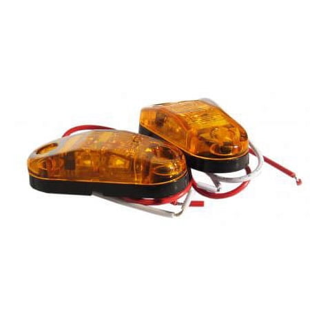 LED Marker Strobe Lights for Truck and Trailer 2.5x1in Amber