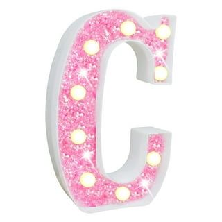 Light Up Letters, Glitter Letter Lights Battery Powered Silver Marquee  Letters LED Alphabet Letter Sign for Night Light Wedding Birthday Party  Girls