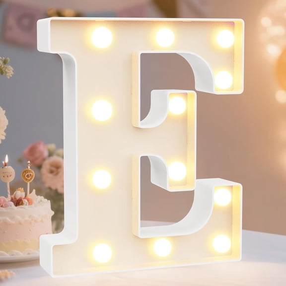 LED Marquee Letter Lights Sign, Light Up Alphabet Letter for Home Party Wedding Decoration E