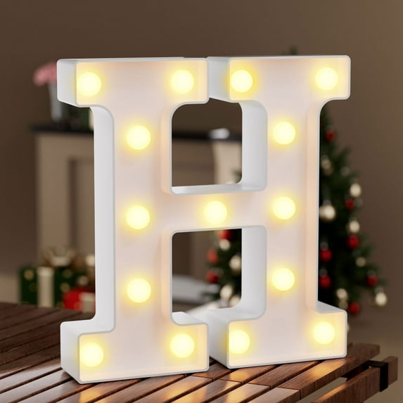 LED Marquee Letter Lights Sign, Light up Alphabet Letter for Home Party Wedding Decoration H