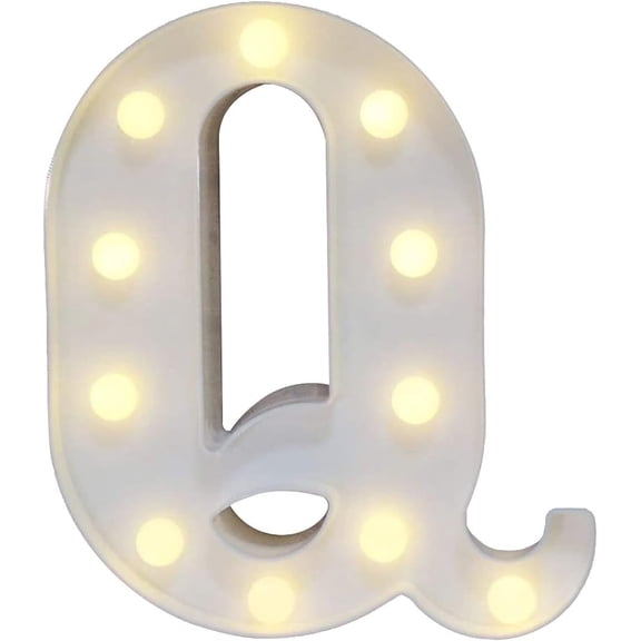 LED Marquee Letter Lights Sign, Light Up Alphabet Letter for Home Party Wedding Decoration Q